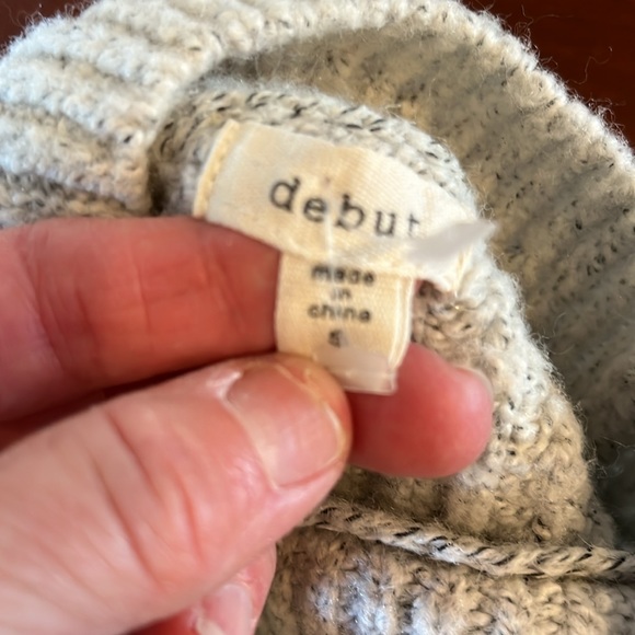 Debut Soft Gray Sweater Mock Neck Womens Small Drop Shoulder - Picture 10 of 15